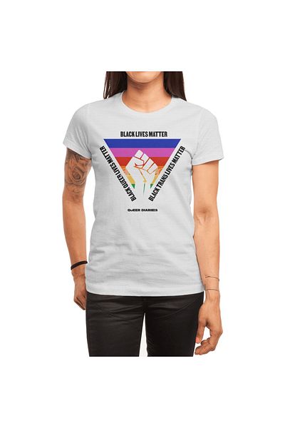 Fizello Rainbow Black Lives Matter Triangle Light T-shirt για άνδρες και γυναίκες - Unisex λευκό μπλουζάκι