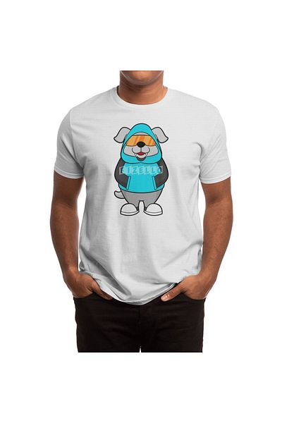 Fizello Unisex White T-Shirt - Dog with Sunglasses Design