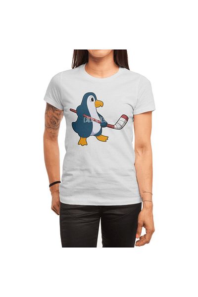 Fizello Penguin Ice Hockey - Tricou alb pentru bărbați și femei, tricou unisex