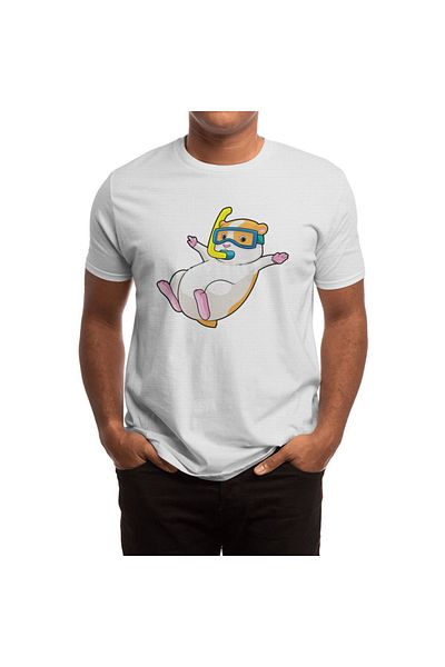 Fizello Hamster Eating Diving - Άνδρες/Γυναικείες/Λευκό μπλουζάκι Unisex