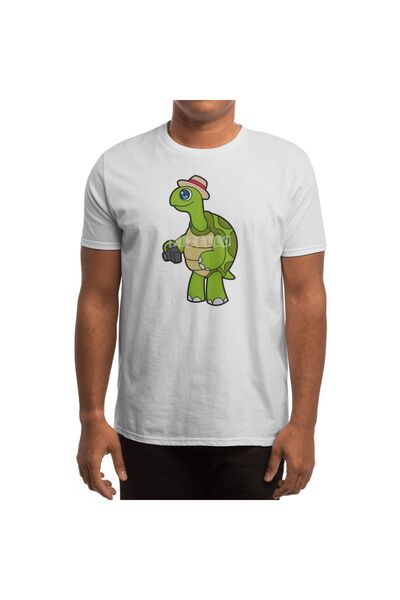 Fizello Turtle Photographer With Camera - Unisex Λευκό T-Shirt