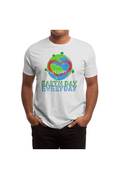 Fizello Earth Day - Λευκό μπλουζάκι Unisex, σχέδιο "Keep Mother Nature Green & Recycle Everyday"