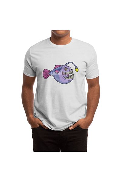 Fizello Ανδρικό και γυναικείο μπλουζάκι Unisex White Angler Fish