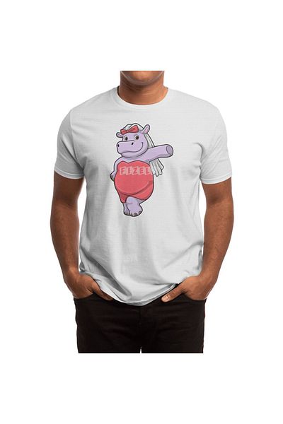 Fizello Hippo Lioness Bow - Tricou alb unisex pentru bărbați și femei