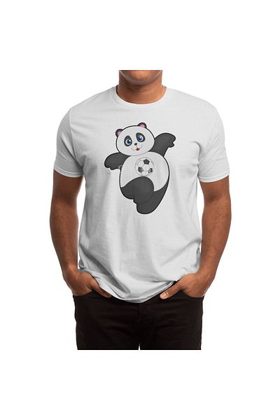 Fizello Tricou alb unisex cu model panda - Tricou sport pentru bărbați și femei