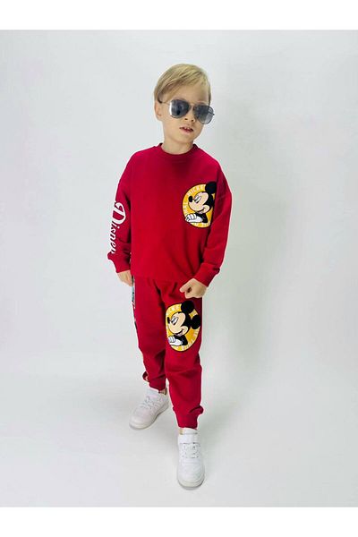 BİR DOZ ÇOCUK GÜLÜŞÜ Red Disney Seasonal Set for Boy
