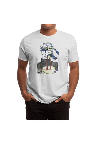 Fizello ανδρικό και γυναικείο λευκό μπλουζάκι Unisex - Coffee Machine Head Design