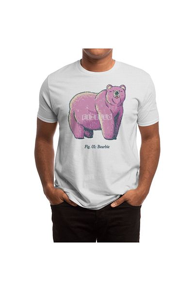 Fizello Ροζ αρκουδάκι Unisex Λευκό T-shirt για άνδρες και γυναίκες