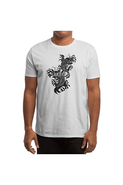Fizello Tricou alb unisex Koi Fish - Bărbați și Femei