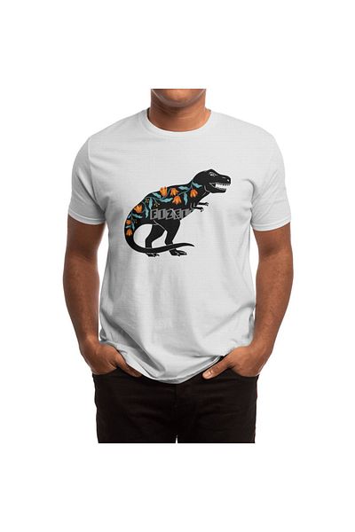 Fizello Λευκό μπλουζάκι Dino Floral Unisex