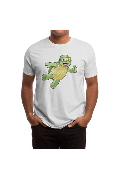 Fizello Men's and Women's White Turtle Swimming Goggles T-Shirt