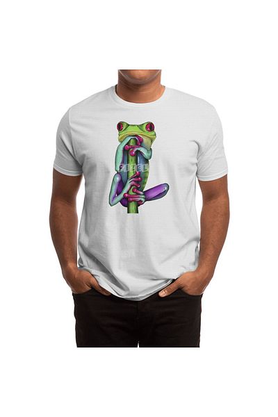 Fizello Μπλουζάκι με στάμπα Red Eyed Tree Frog για άνδρες και γυναίκες - Unisex Λευκό T-shirt