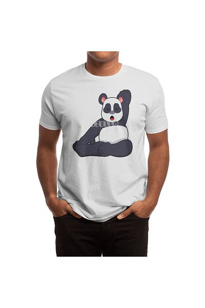 Fizello Panda Pattern Yoga Stretching T-shirt για άνδρες και γυναίκες - Unisex λευκό μπλουζάκι