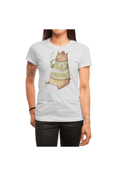 Fizello Happy Bear White Unisex T-shirt για άνδρες και γυναίκες