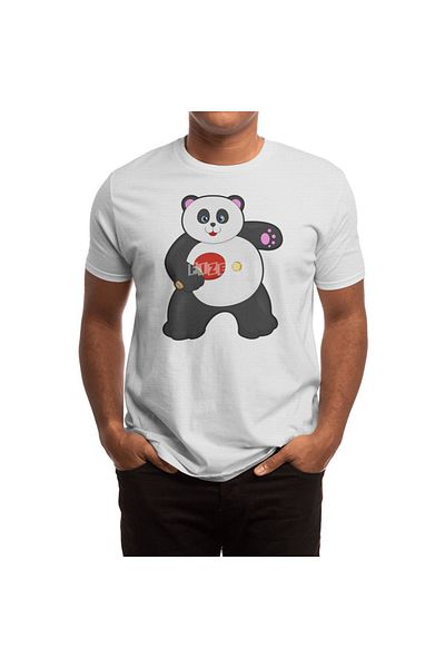 Fizello Επιτραπέζιο τένις Panda - Λευκό μπλουζάκι Unisex, μπλουζάκι ρακέτας για άνδρες και γυναίκες