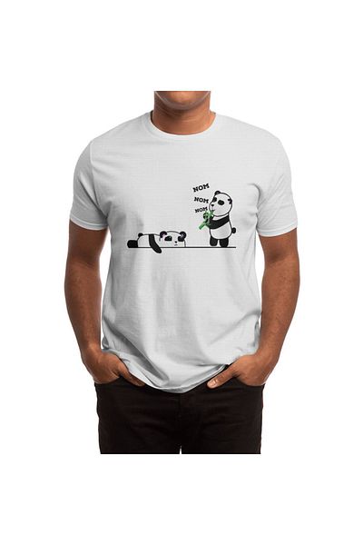 Fizello Λευκό μπλουζάκι Panda για άνδρες και γυναίκες - Unisex