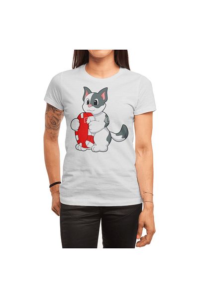 Fizello Tricou alb pentru bărbați și femei - Cat With Poker Chip Design