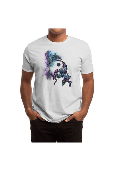 Fizello Λευκό μπλουζάκι Zen Doodle Yin Yang Magenta Unisex