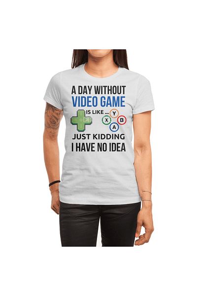 Fizello Λευκό μπλουζάκι Unisex - Γυναικείο μπλουζάκι A Day Without Video Game Joke