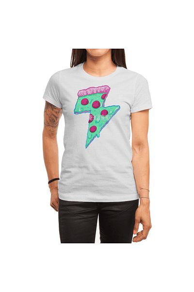 Fizello Λευκό μπλουζάκι Thunder Neon Pizza Unisex