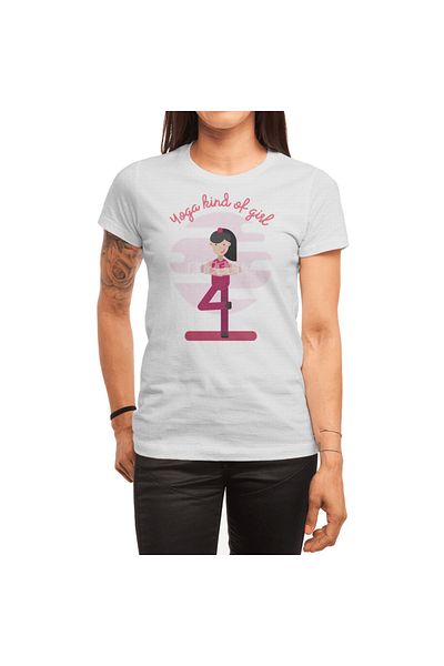 Fizello Λευκό μπλουζάκι Unisex - Σχέδιο A Yoga Kind Of Girl για άνδρες και γυναίκες