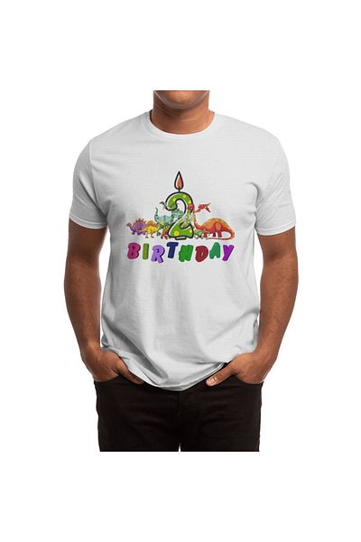 Fizello 2. Age Dinosaur Gift Λευκό Unisex T-shirt - Ανδρικό και γυναικείο μπλουζάκι