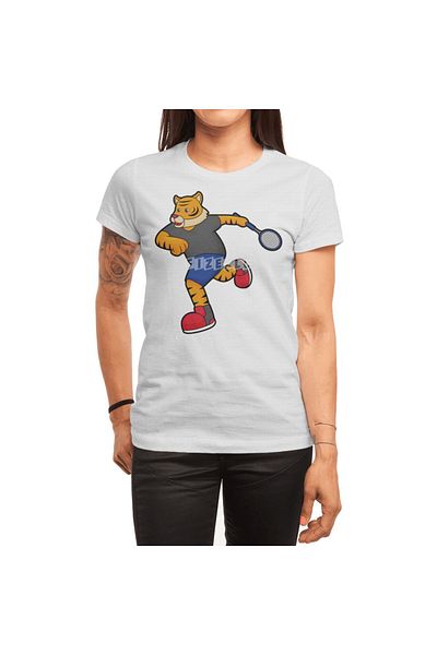 Fizello Sport de tenis cu model Tiger și tricou alb unisex