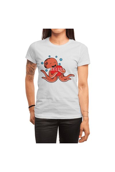 Fizello Octopus Heart Love Heart - Tricou alb unisex