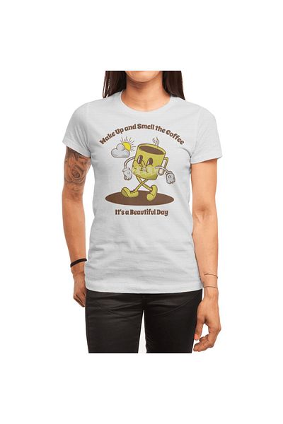 Fizello Wake Up And Smell The Coffee - Unisex Λευκό T-shirt