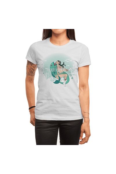 Fizello Ανδρικό και γυναικείο Unisex Λευκό T-Shirt - Fishy Love Design