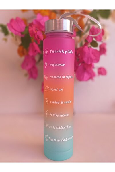 KitchenLand Motivasyon Su Matarası,Tritan Spor Salonu Su Şişesi,300ml Suluk.