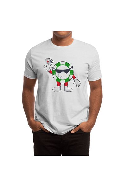 Fizello Tricou cu model Poker Chip și Poker Cards pentru bărbați și femei - Tricou alb unisex