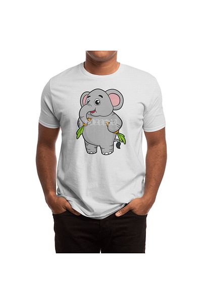 Fizello Λευκό μπλουζάκι Unisex με σχέδιο My Rider with Elephants