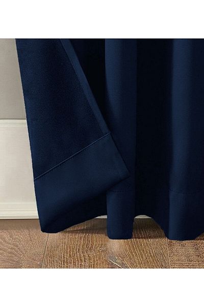 İ.D İpek Dokuma 100% Light Proof Dark Blue Thermal Blackout Curtain - EN X BOY