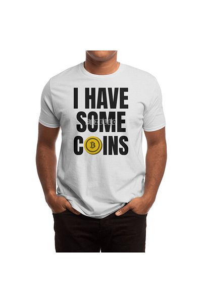 Fizello Λευκό μπλουζάκι Unisex - Έχω πολλά νομίσματα, Bitcoin, BTC, Crypto, Wallstreetbets, WSB