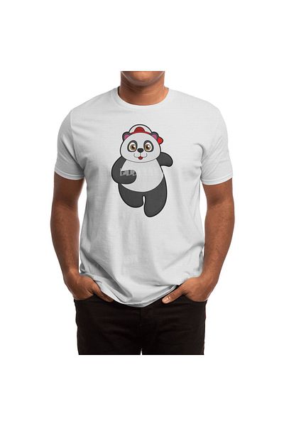 Fizello Λευκό μπλουζάκι Panda Corrida με διάμετρο για άνδρες και γυναίκες