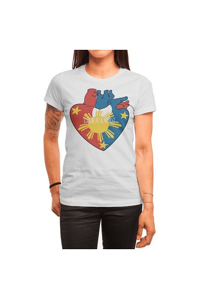 Fizello Λευκό μπλουζάκι Unisex Filipino Heart 2