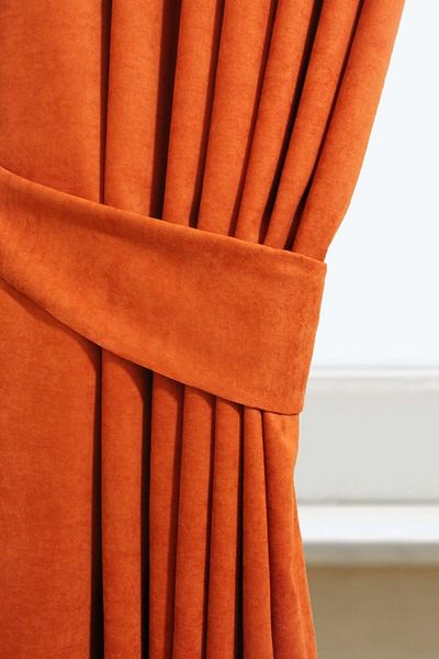 İ.D İpek Dokuma 1.Class Quality Brick Color Velvety Extrafor Drawstring - Single Wing Background Curtain