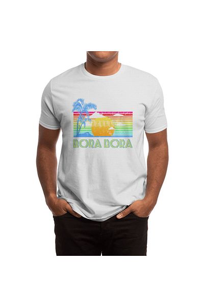 Fizello Bora Bora Tropical Vacation Beach - Λευκό μπλουζάκι Unisex για άνδρες και γυναίκες