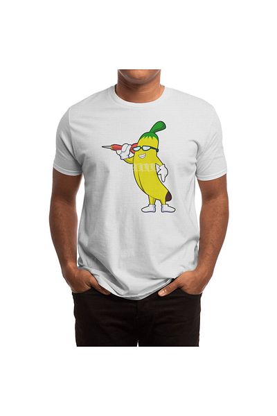 Fizello Unisex Λευκό T-shirt για άνδρες και γυναίκες - Μπανάνα βελάκια με βελάκια