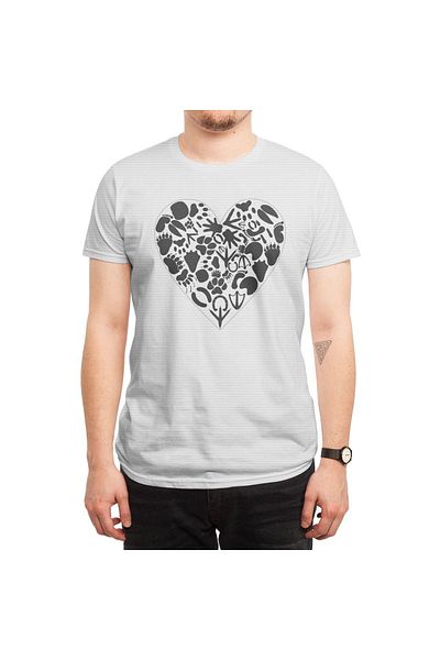 Fizello Λευκό μπλουζάκι Unisex - Σχέδιο Ζώων Heart Of Animal