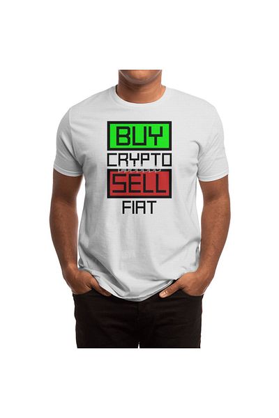 Fizello Tricou alb pentru bărbați și femei - Crypto Buget și Fiat Billet