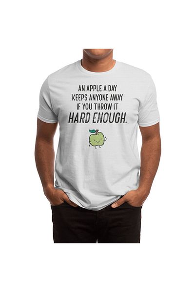 Fizello Tricou alb unisex Sarcastic Apple Quotes pentru bărbați și femei