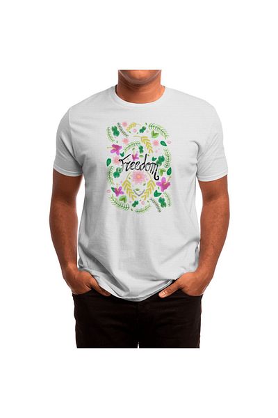 Fizello Λευκό μπλουζάκι Unisex Freedom Floral Pattern