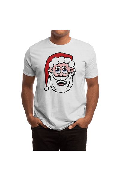 Fizello Λευκό μπλουζάκι Unisex με μοτίβο Santa Head για άνδρες και γυναίκες
