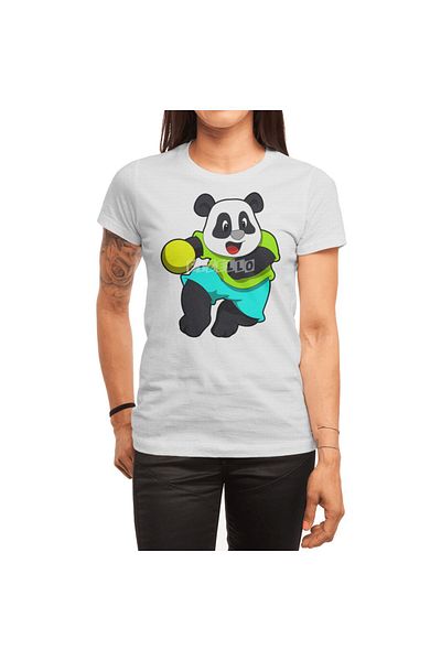 Fizello Tricou alb unisex Panda As Handball Player pentru bărbați și femei