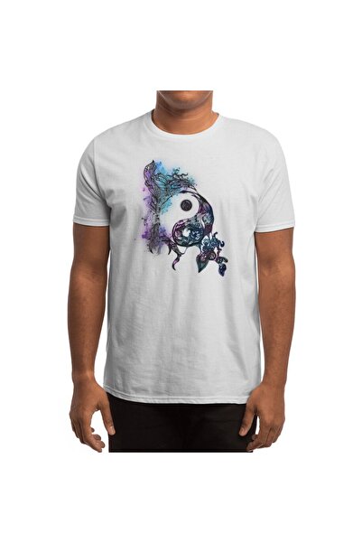 Fizello Λευκό μπλουζάκι Zen Doodle Yin Yang Magenta Unisex
