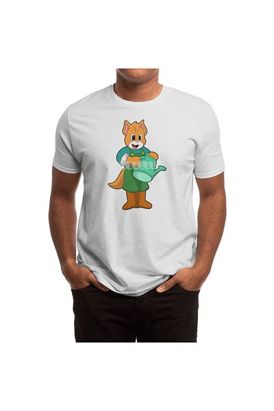 Fizello Μπλουζάκι για άνδρες και γυναίκες - Unisex λευκό μπλουζάκι με μοτίβο Cat As Farmer
