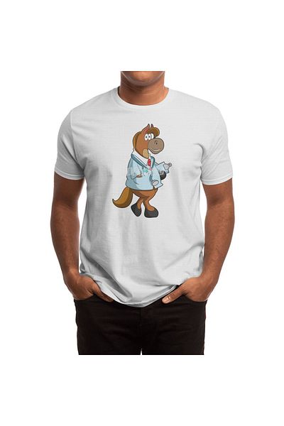 Fizello Μπλουζάκι Doctor Horsel - Ανδρικά, Γυναικεία, Unisex Λευκό με Λεπτομέρεια Stethoscope και Smock