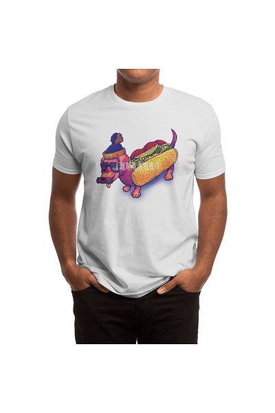 Fizello Λευκό μπλουζάκι Chicago Dog Print για άνδρες και γυναίκες